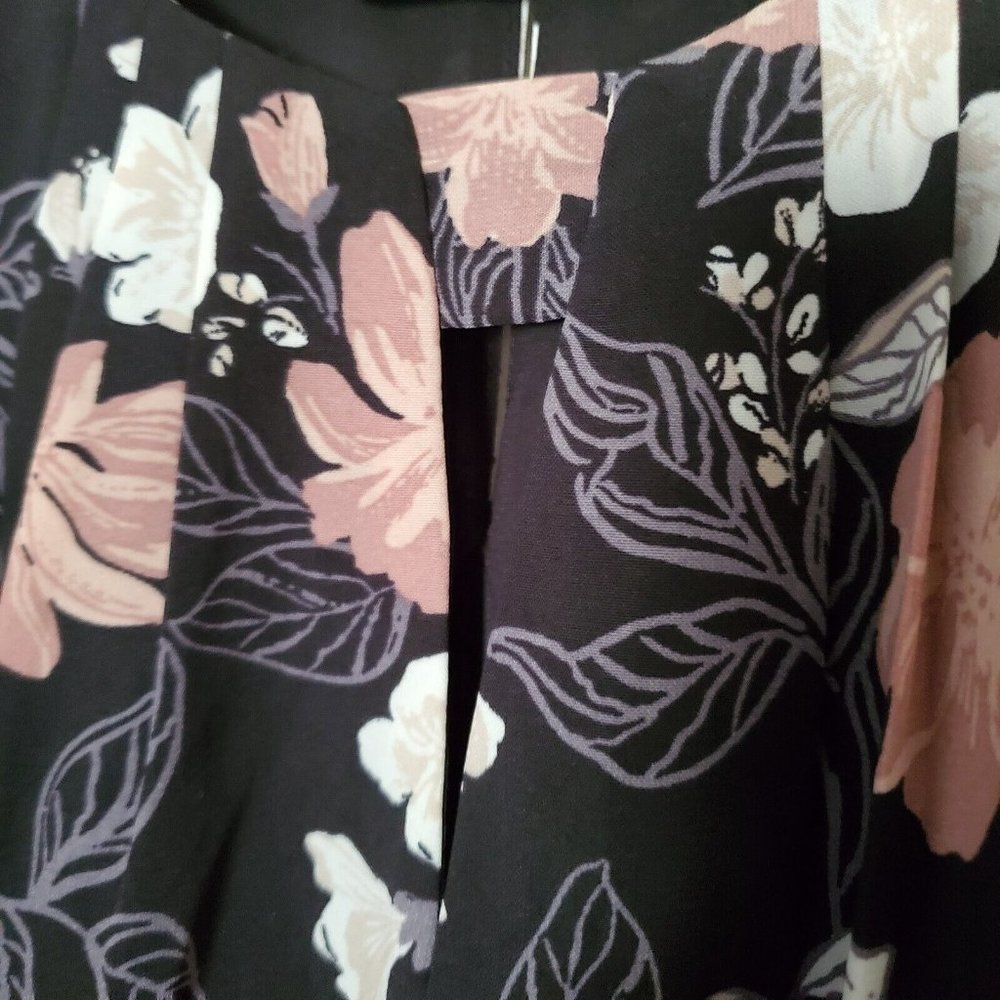 41 Hawthorn Womens Floral Leaf Print Keyhole Long Sleeve Dress Size M Petite - Picture 7 of 7
